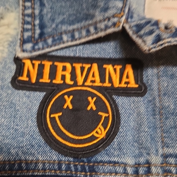 NIRVANA Blue Denim Jacket with Multicolor Patch - Picture 5 of 10